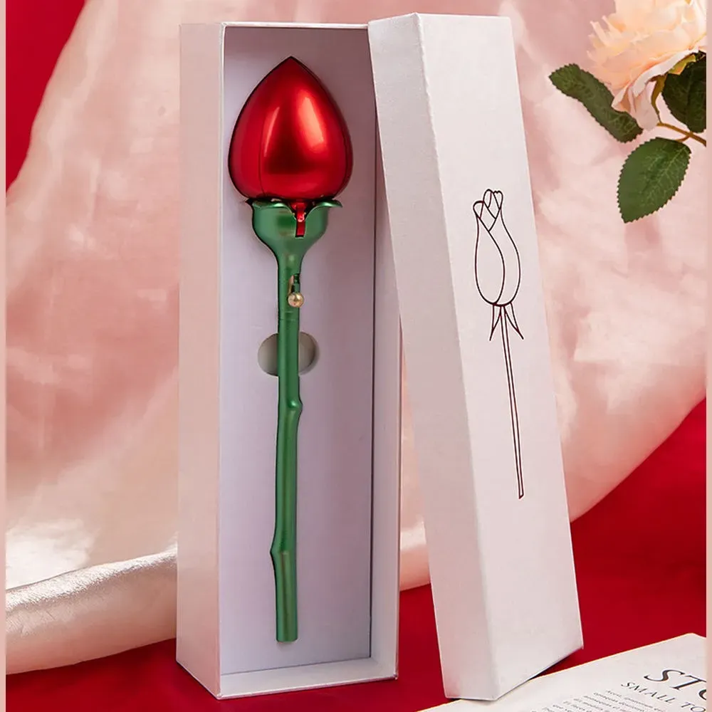 Boîte à Bague en Forme de Rose Rouge