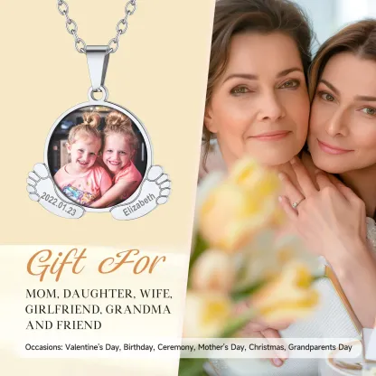 Collier Personnalisé Pieds de Bébé pour Maman