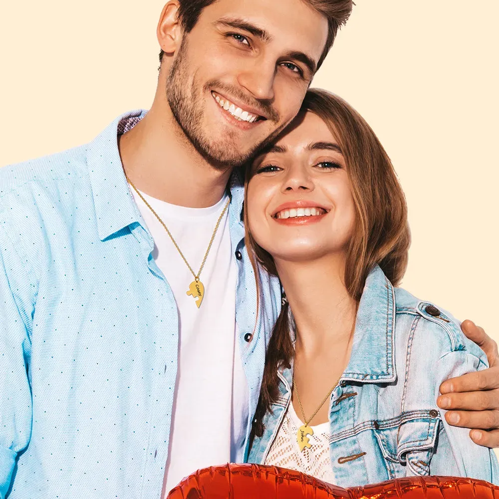 Colliers Personnalisés avec Pièces de Puzzle Cœur
