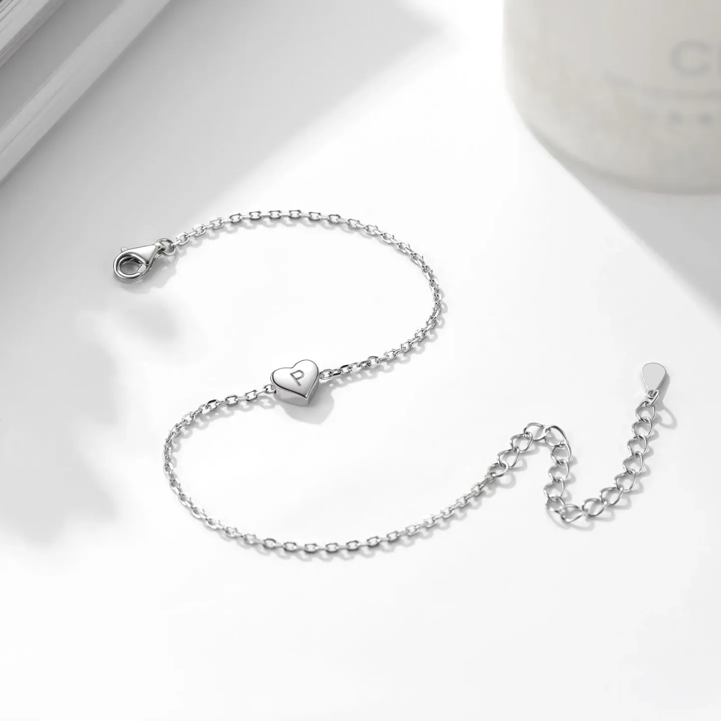 Bracelet Cœur 26 Lettres en Argent 925