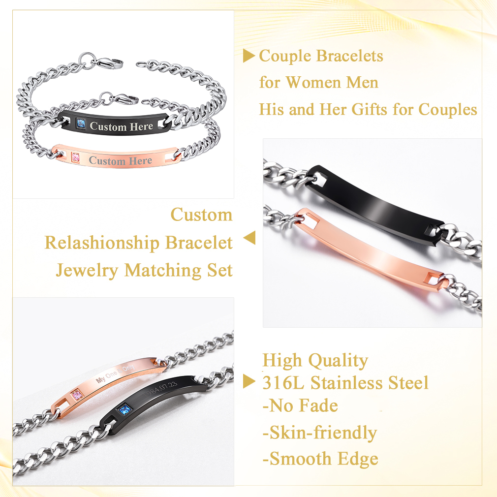 Bracelets Assortis Personnalisés avec Prénoms Détail