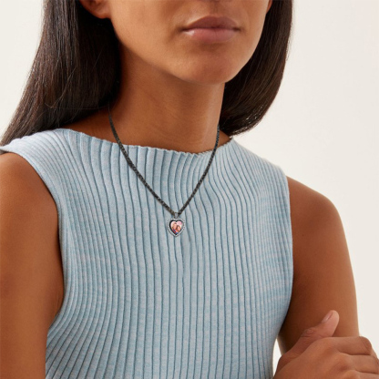 Collier Pendentif Cœur Personnalisé avec Photo et Strass pour Femme