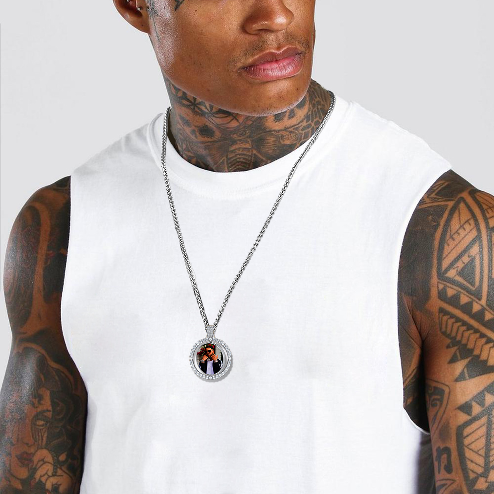 Collier Photo Rotatif avec Zircon Cubique 