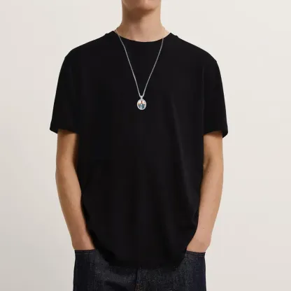 Collier Pendentif Ovale Personnalisé pour Hommes