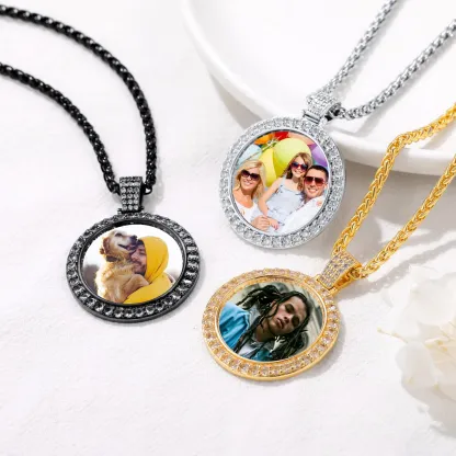 Collier Rond Personnalisé avec Photo et Gravure Collection