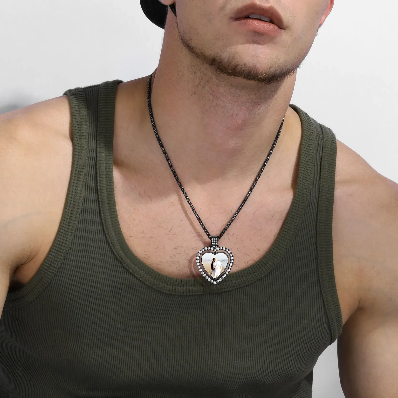 Collier Pendentif Cœur Personnalisé avec Photo 