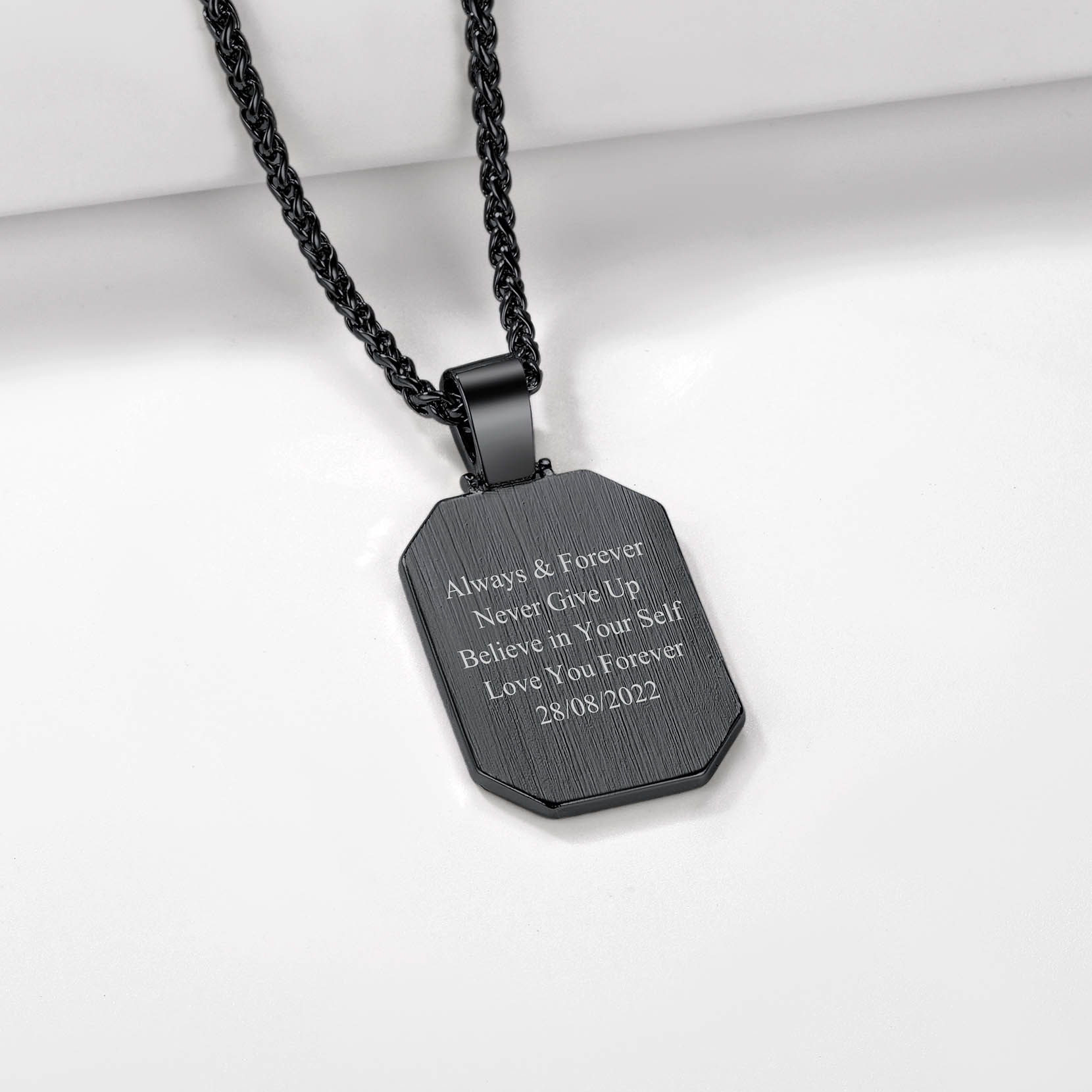 Collier Personnalisé Gravé Photo pour Homme 