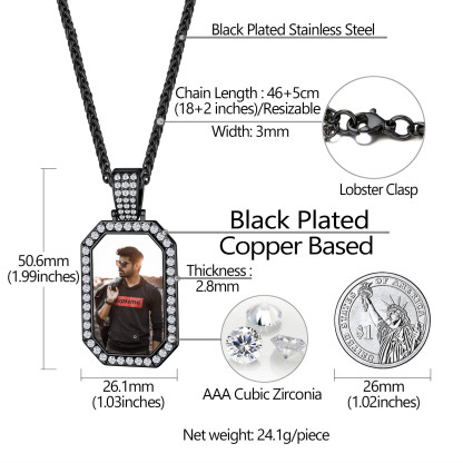 Collier Personnalisé Plaque Militaire Gravé Photo pour Homme Taille