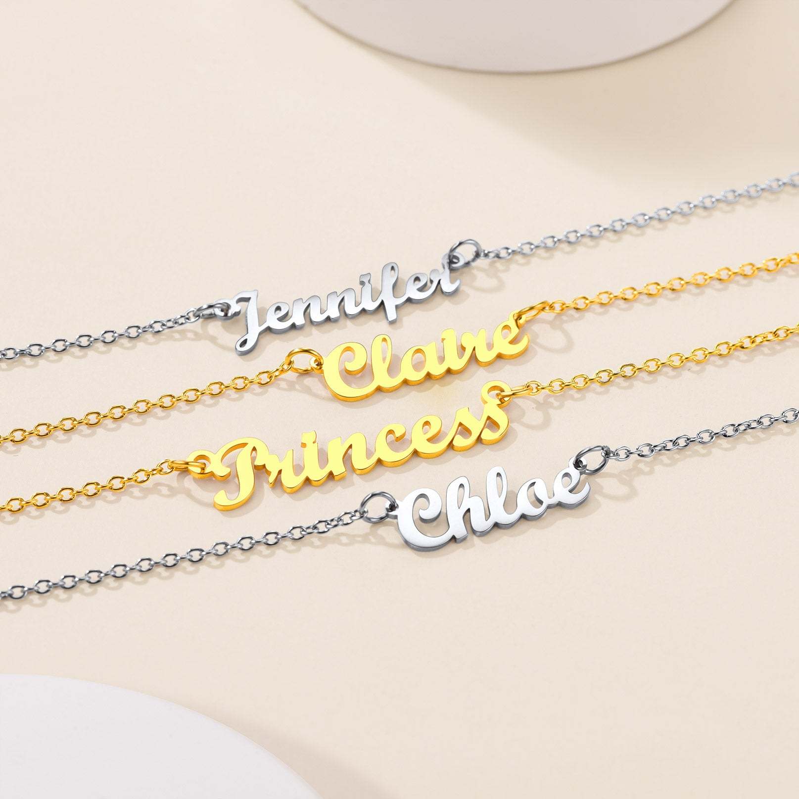 Collier Personnalisé avec Nom en Acier Inoxydable Collection