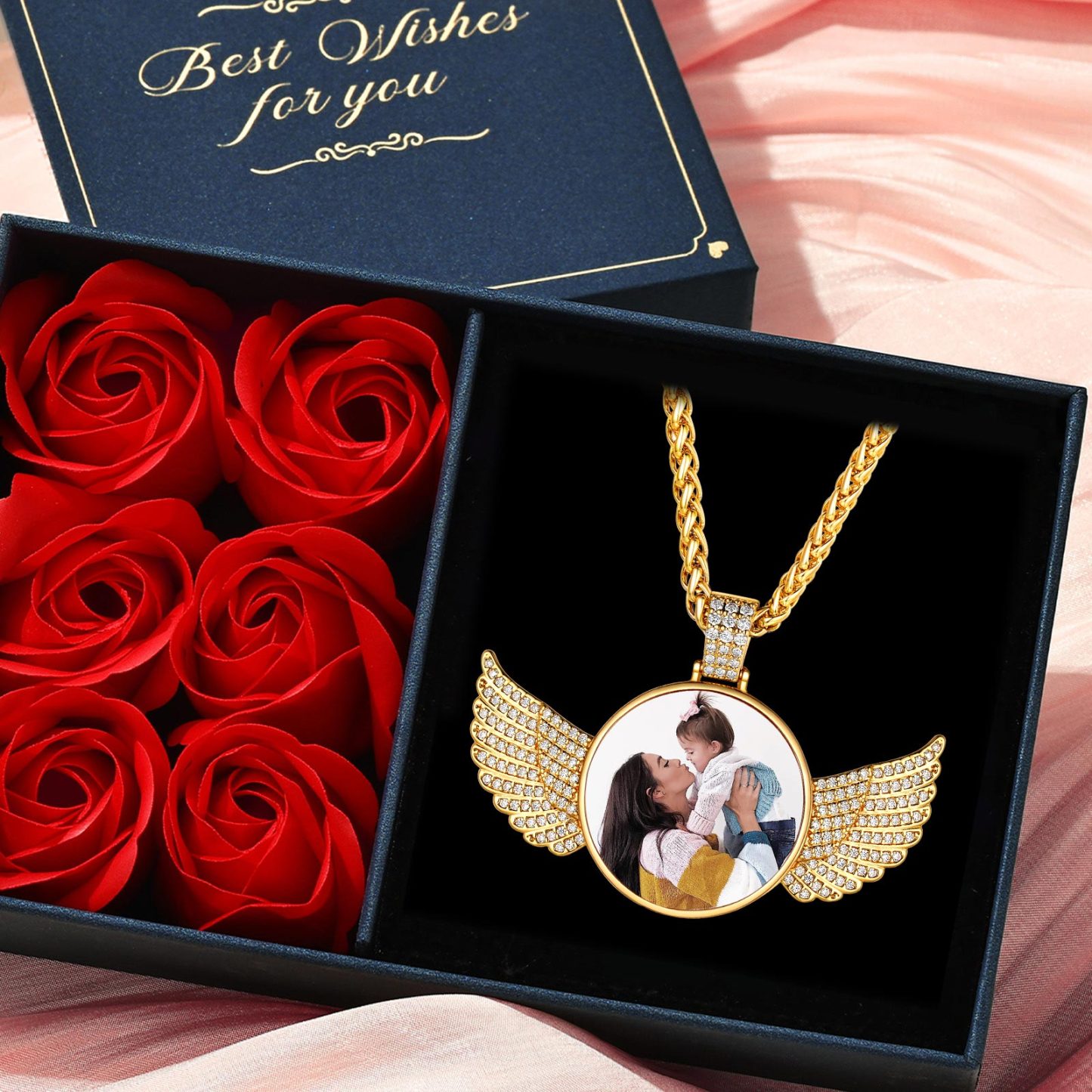 Collier Personnalisé avec Ailes d'Ange et Photo