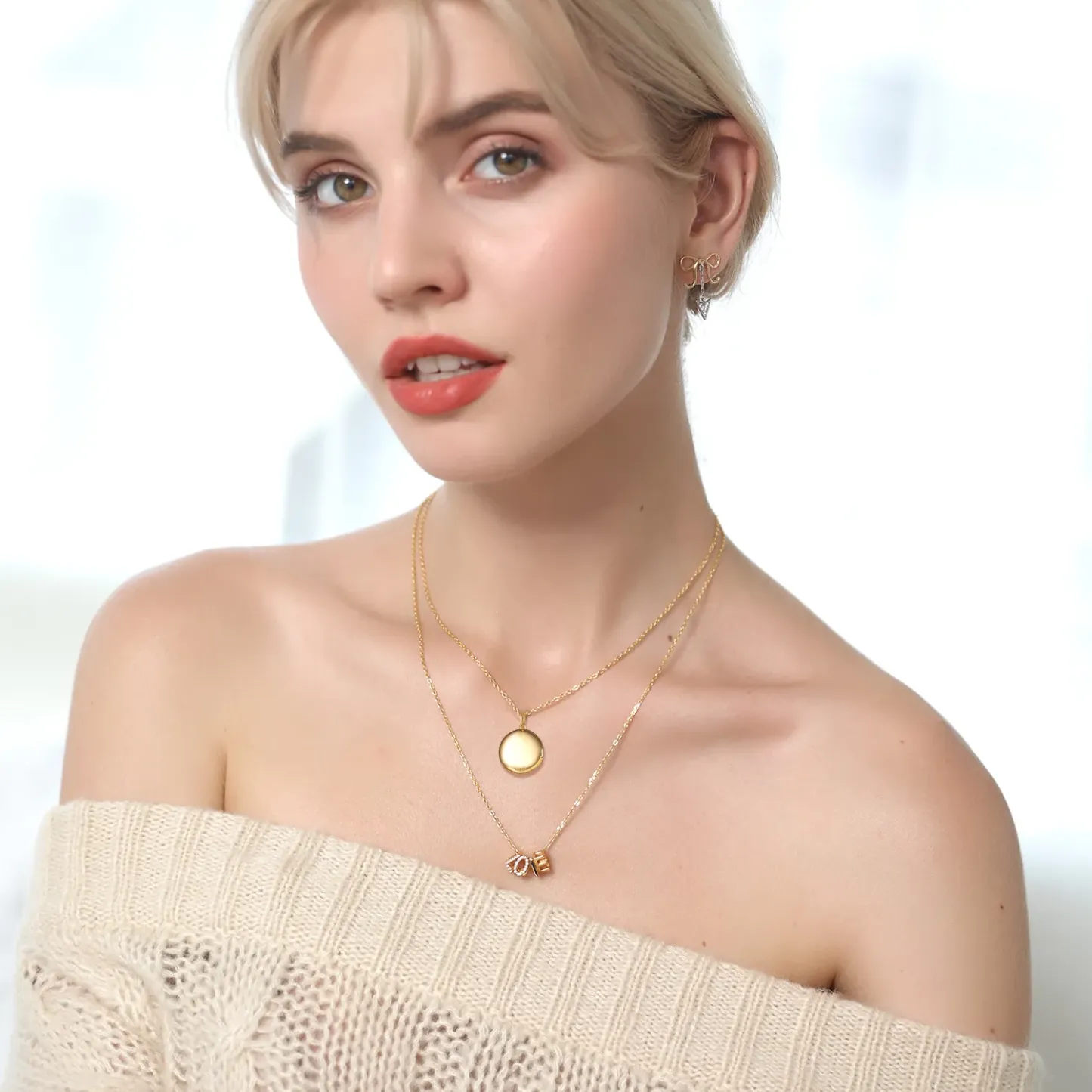 Collier Médaillon Rond Personnalisé en Argent Sterling 