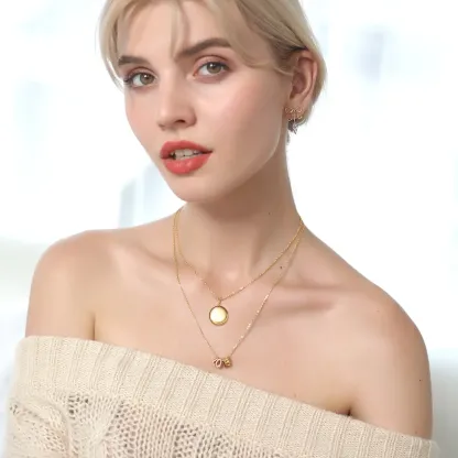 Collier Médaillon Rond Personnalisé en Argent Sterling 