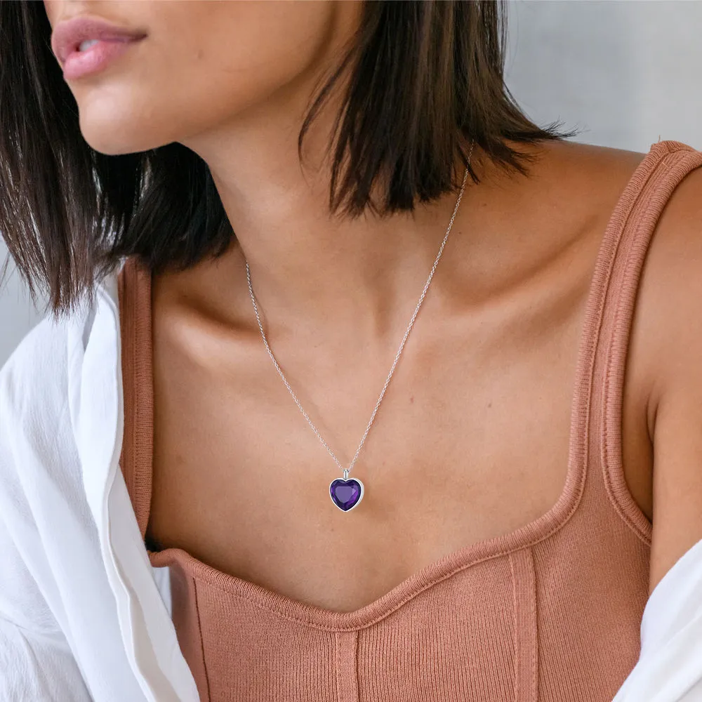  Collier Urne en Cœur Personnalisé avec Pierre de Naissance 