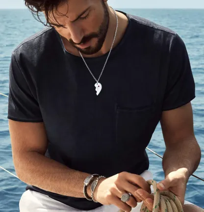 Collier Puzzle Cœur Personnalisé avec Pierre de Naissance