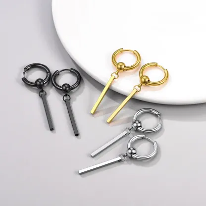 Boucles d'Oreilles Pendantes Barres en Acier Inoxydable Collection