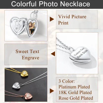 Collier Médaillon Cœur Personnalisé  en Argent Sterling pour Femme Détail