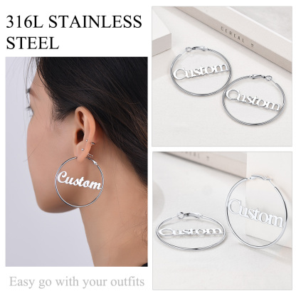 Boucles d'Oreilles Personnalisées en Acier inoxydable 