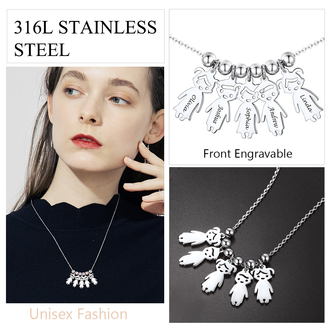 Collier Personnalisé en Acier Inoxydable 