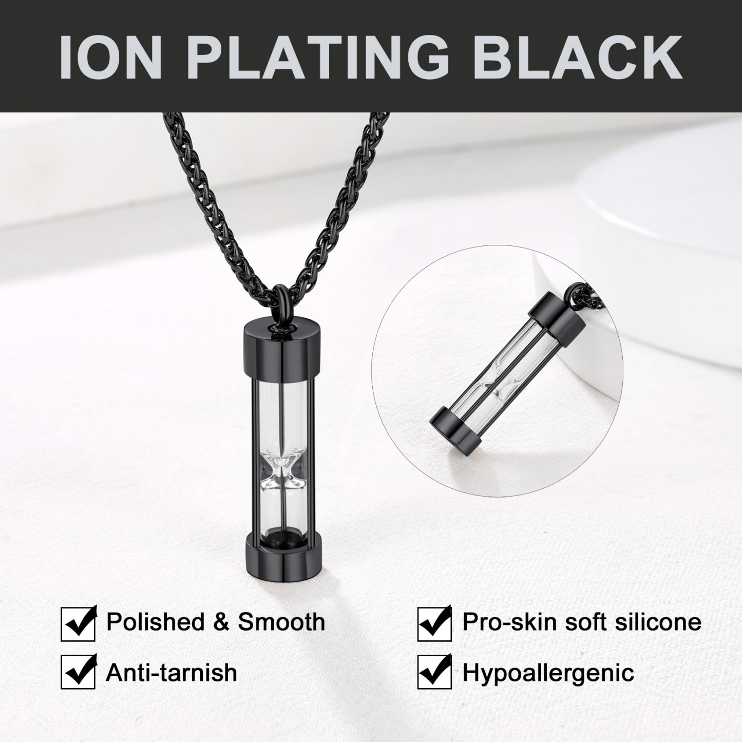 Collier Parfum Cylindre Gravé pour Diffuseur d'Huiles Essentielles Détail