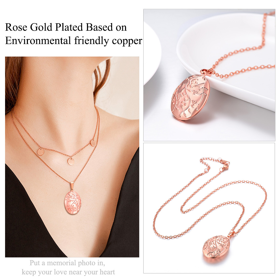 Collier Médaillon Personnalisé avec Pendentif Ovale pour Femmes Modèle