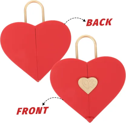 Boîte à Bijoux Cœur Verrouillé Concentrique Rouge