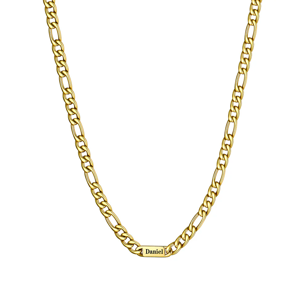 Collier 1 Prénoms Homme – Gravure Personnalisée or  