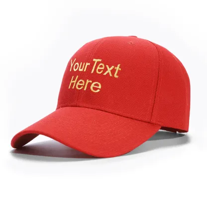Casquette Personnalisée Brodée | Baseball Cap rouge avec Texte