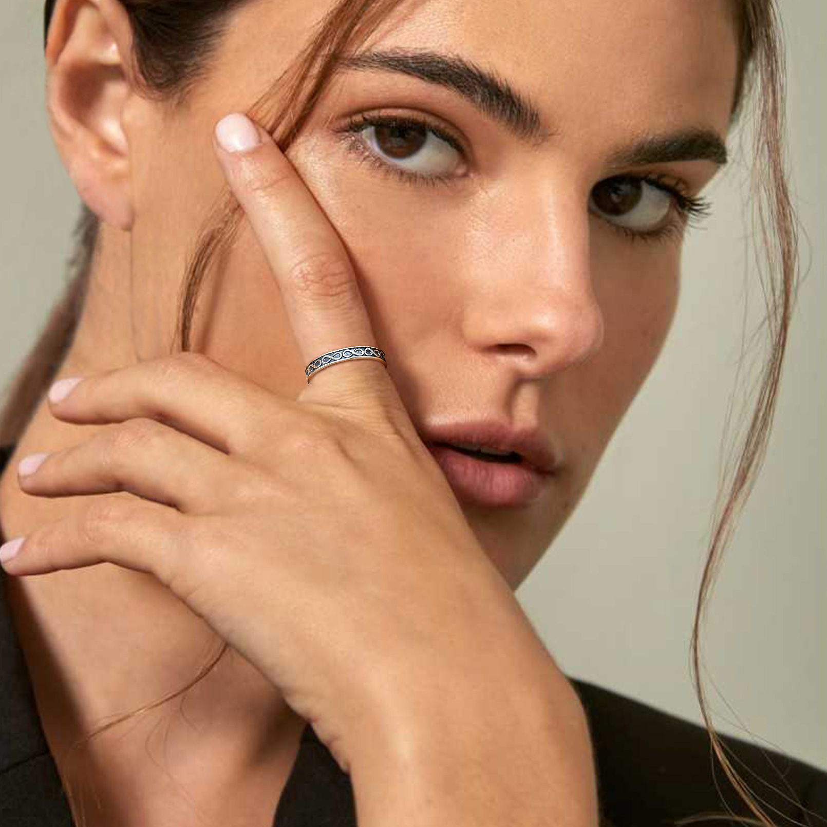 Bague Infini en Argent Sterling 925 Alliance Éternité 