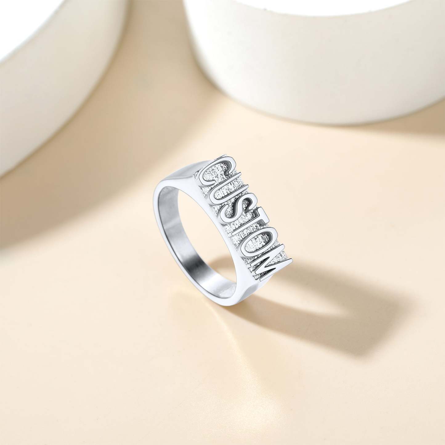 Bagues Personnalisées Gravées pour Hommes et Femmes Argenté Scène