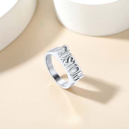 Bagues Personnalisées Gravées pour Hommes et Femmes Argenté Scène