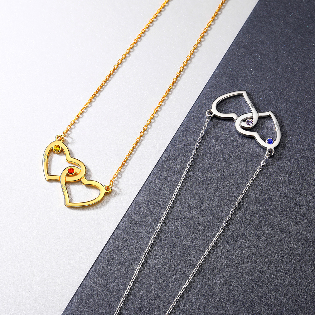 Collier Personnalisé Cœur avec Prénoms Scène