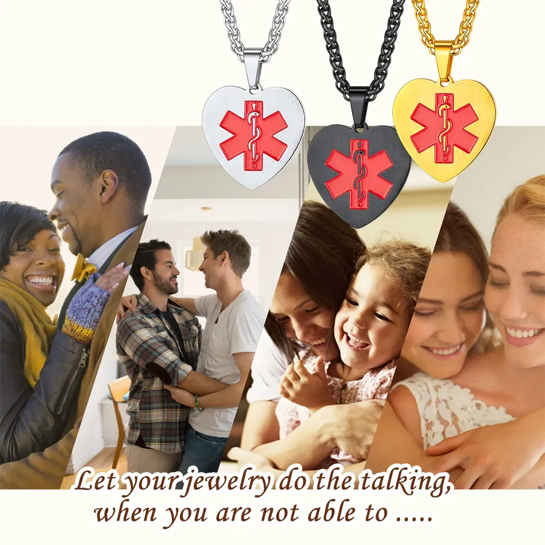 Collier Médical d'Alerte Gravé