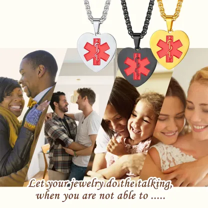 Collier Médical d'Alerte Gravé