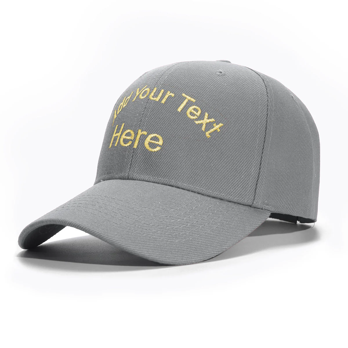 Casquette gris Personnalisée Brodée | Baseball Cap avec Texte courbé