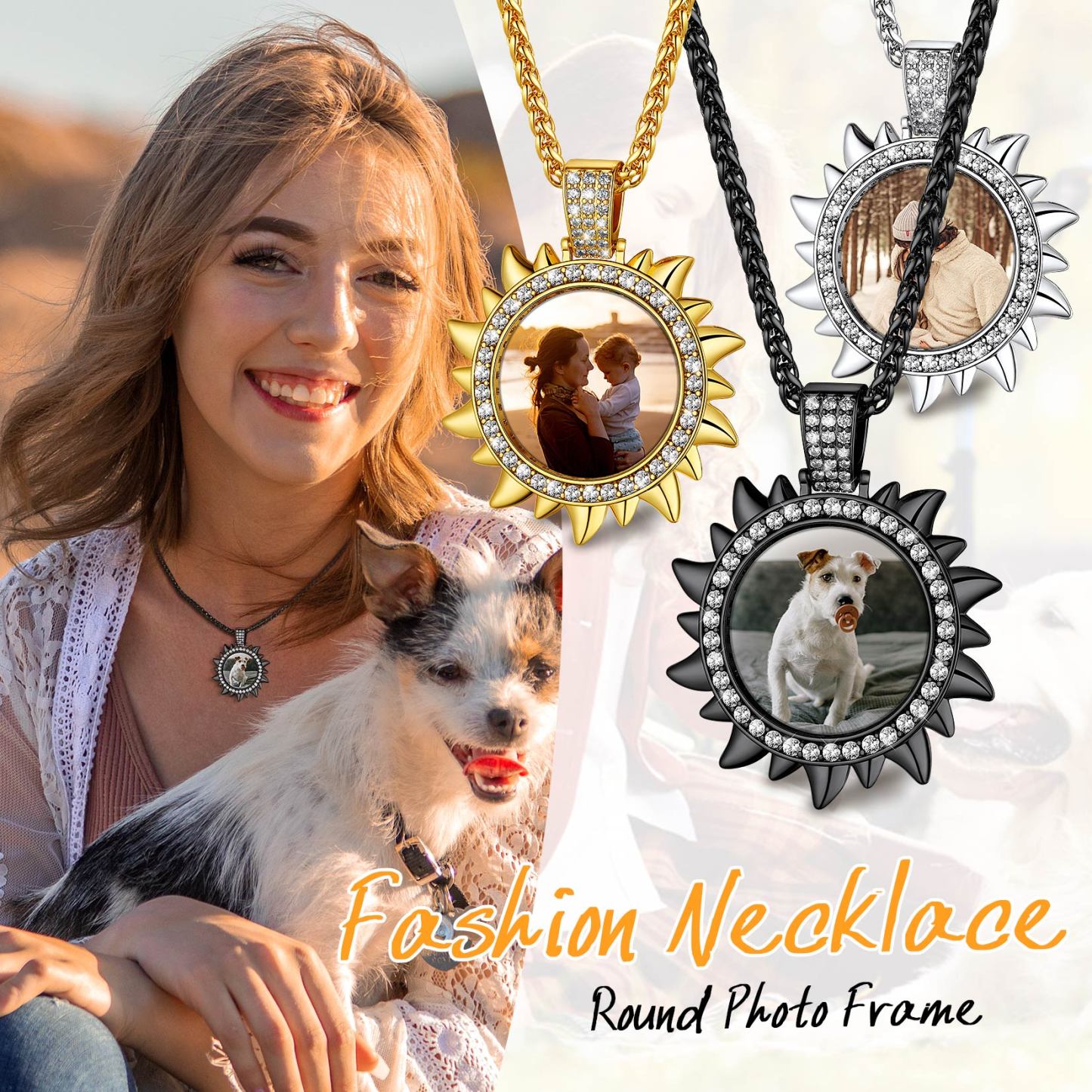 Collier Personnalisé Soleil avec Photo 