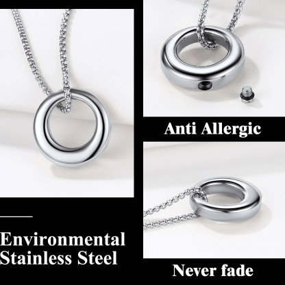 Collier Médaillon Urne Funéraire pour Cendres Détail