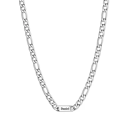 7mm 1 Noms Collier Prénoms Homme Gravure Personnalisée