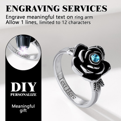 Bague Urne Commémorative Rose avec Pierre de Naissance Personnalisé pour Cendres