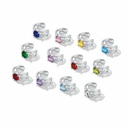 Boutons d’Oreilles Collection Non Percées avec Pierre de Naissance