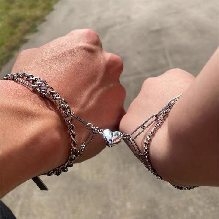 Bracelets Couple Assortis Magnétiques Superposés pour couples