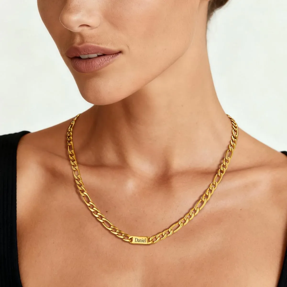 Collier en or  femme Prénoms Gravure Personnalisée