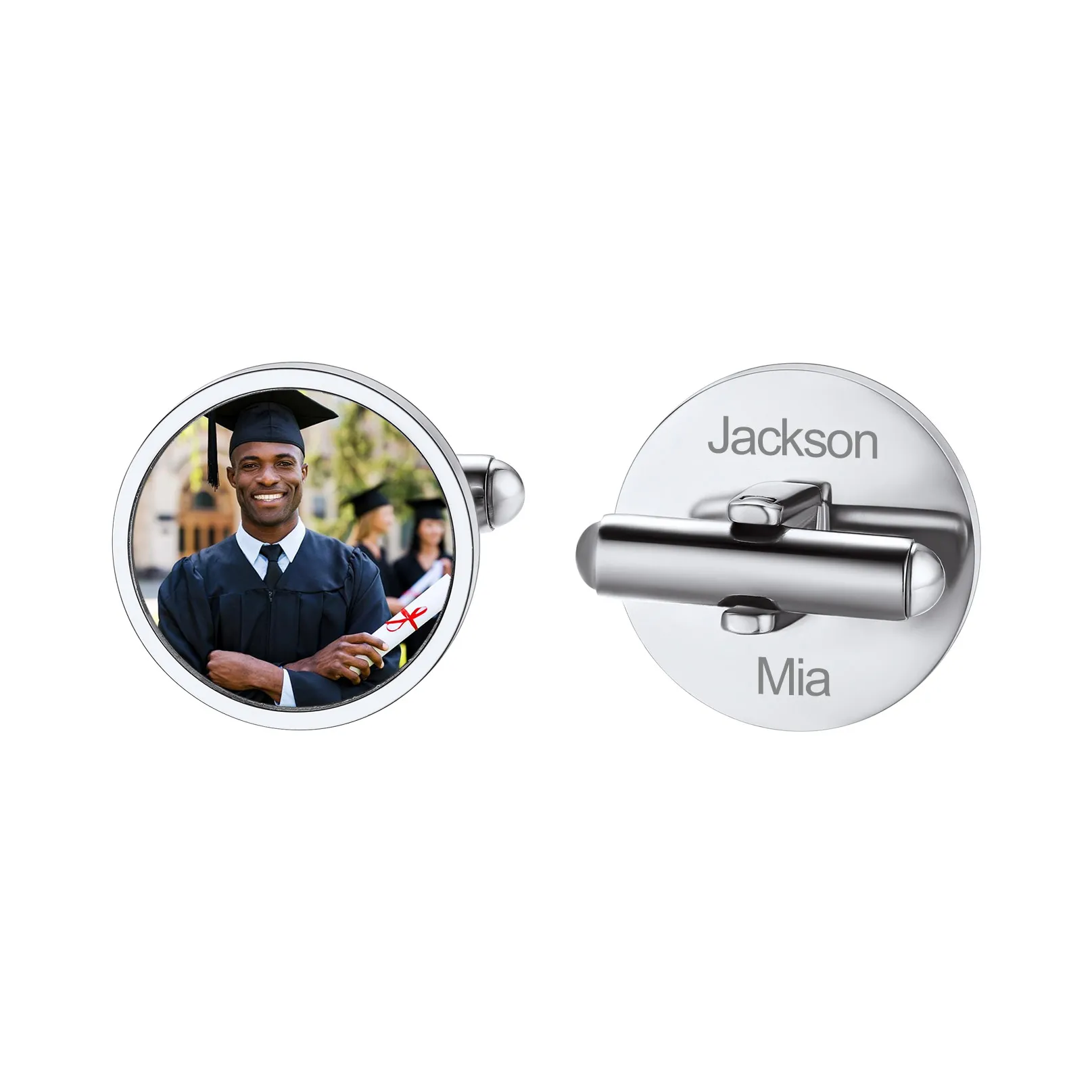 Boutons de Manchette Personnalisés Gravés avec Photo 