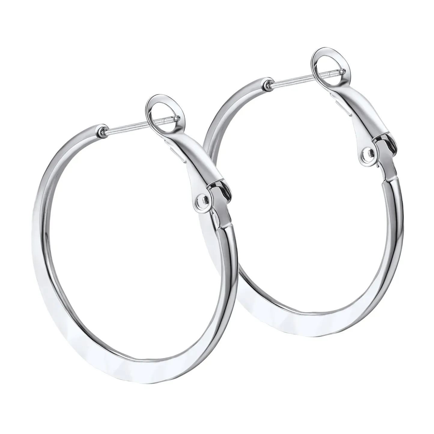 Créoles Légères en Acier Inoxydable pour Femmes Argenté