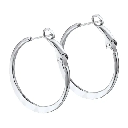 Créoles Légères en Acier Inoxydable pour Femmes Argenté