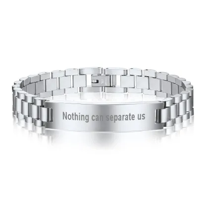 Bracelet en Acier Inoxydable Gravé Personnalisé pour Femme