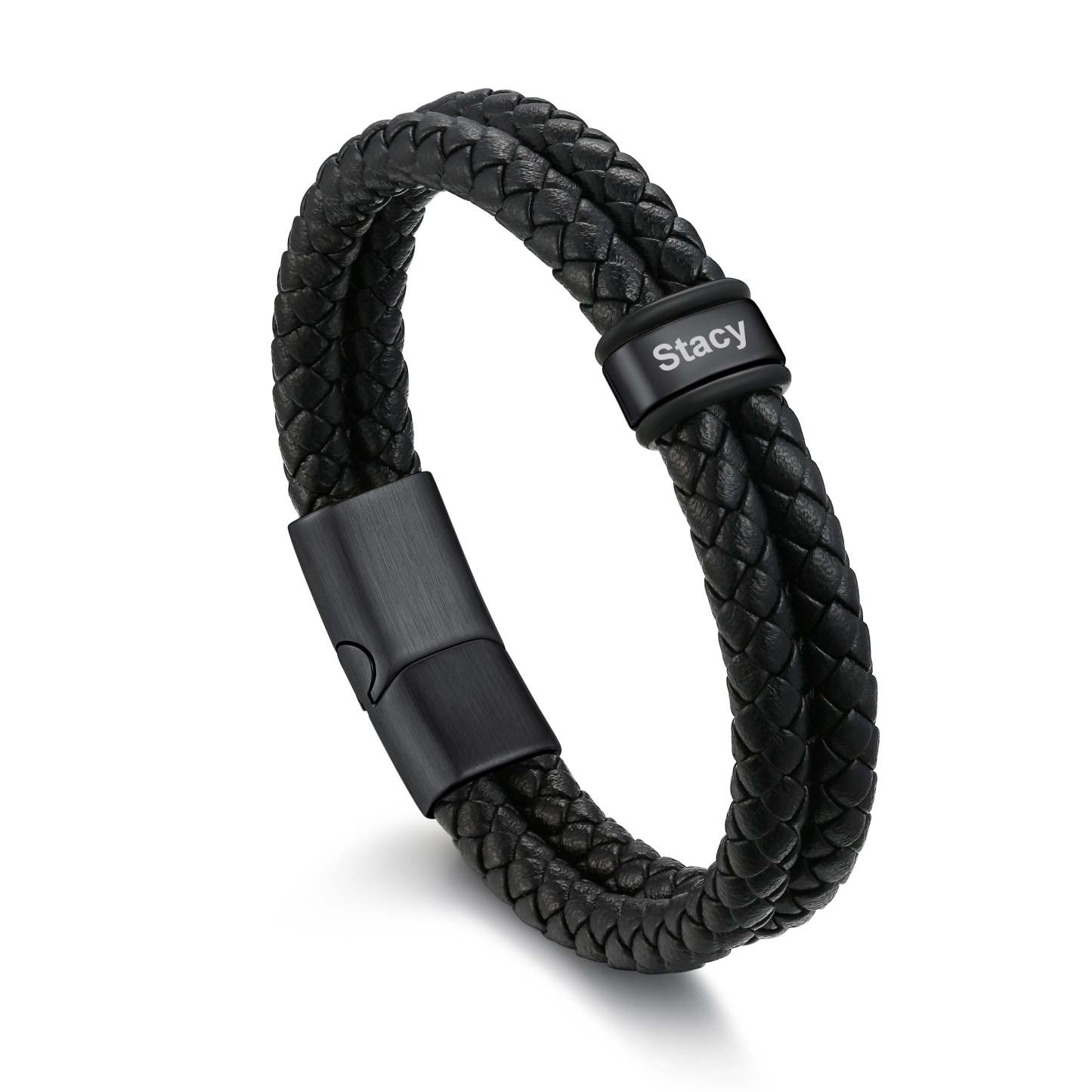 Bracelet en Cuir Personnalisé avec Prénom 