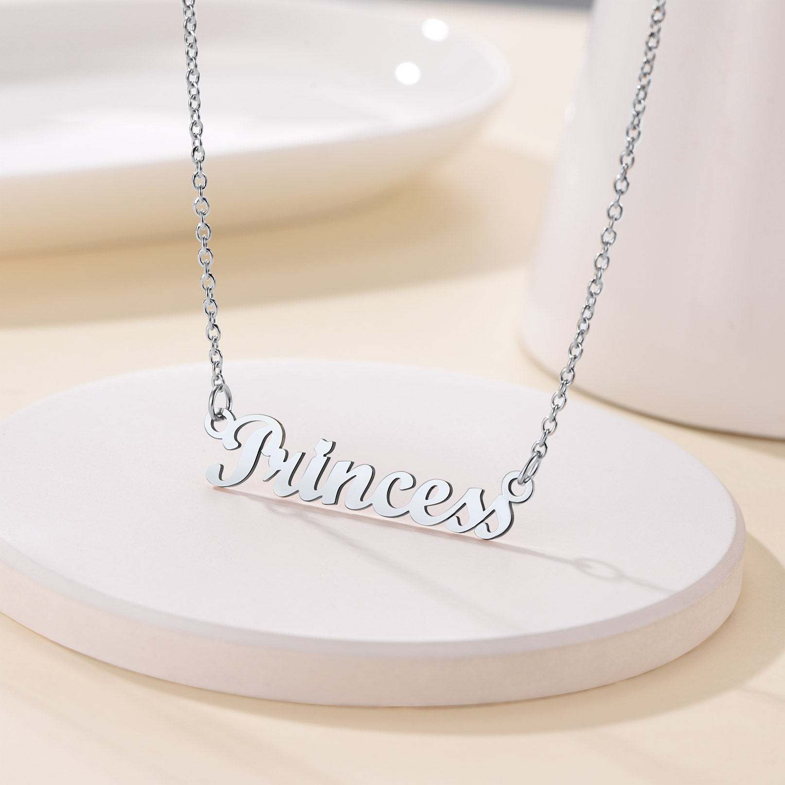Collier Personnalisé avec Nom Princess Argent