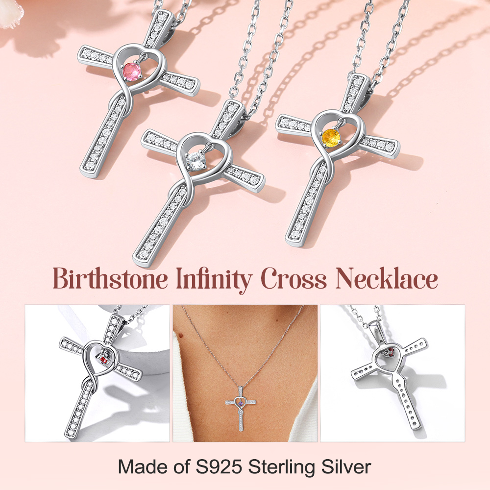 Collier Infini avec Pierre de Naissance en Argent Sterling