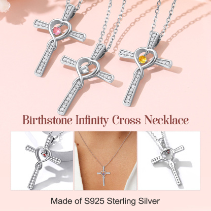 Collier Infini avec Pierre de Naissance en Argent Sterling