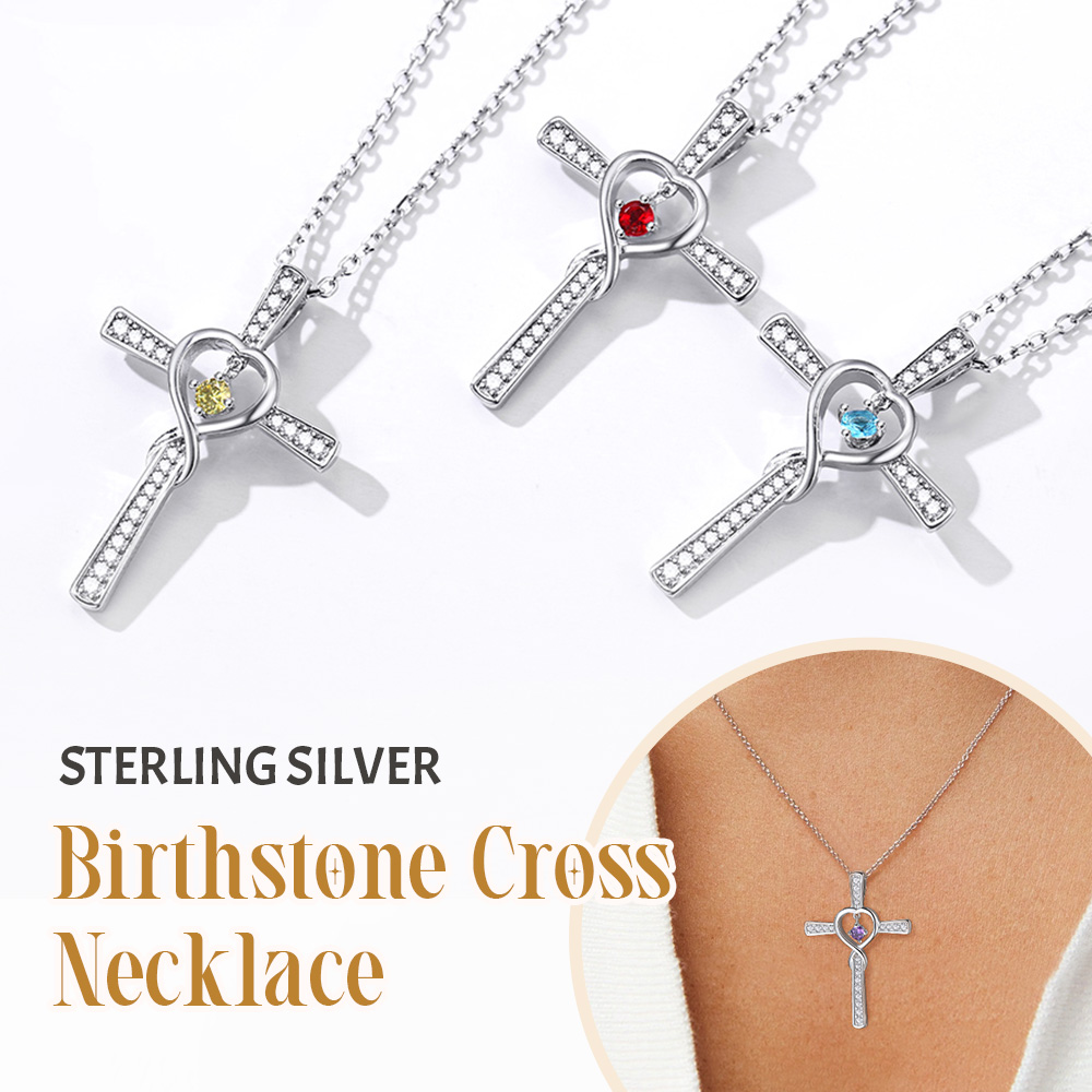 Collier Croix avec Pierre de Naissance